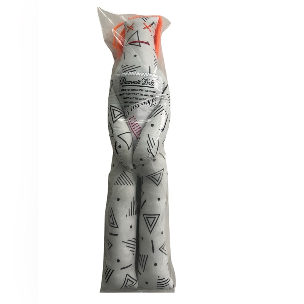 Dammit Doll White and Black Geometric Classic